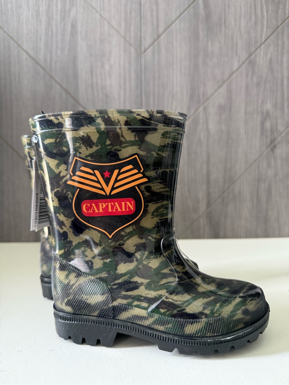Rugged Bear Captain Camouflage Kids Rain Boots